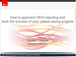 How to approach GHG reporting and Timothy J Holman Solutions Director