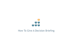 How To Give A Decision Briefing