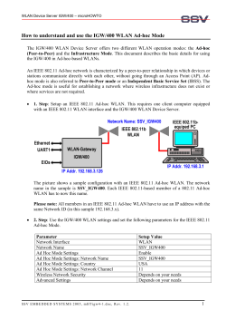How to understand and use the IGW/400 WLAN Ad-hoc Mode