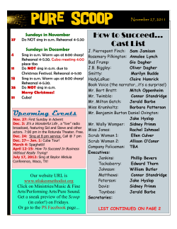 How to Succeed… Cast List  Sundays in November