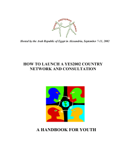 A HANDBOOK FOR YOUTH HOW TO LAUNCH A YES2002 COUNTRY