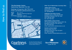 The Porchester Centre Queensway, Bayswater W2 5HS Email: