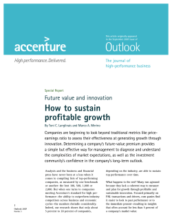 How to sustain profitable growth Future value and innovation