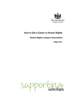 How to Get a Career in Human Rights 5 May 2011