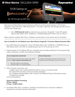 Raymarine and West Marine have teamed up to offer you... Dragonfly 7 Sonar-GPS with CHIRP DownVision™.  This offer is...