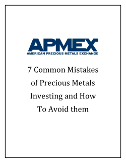 7 Common Mistakes of Precious Metals Investing and How