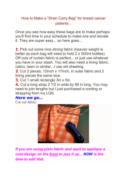 How to Make a “Drain Carry Bag” for breast cancer patients...