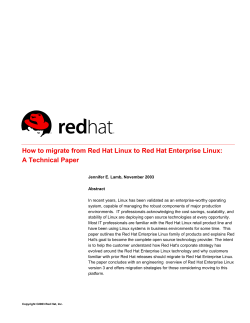 How to migrate from Red Hat Linux to Red Hat... A Technical Paper