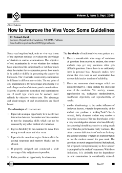 How to Improve the Viva Voce: Some Guidelines