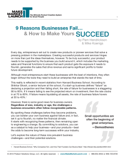 Succeed 9 Reasons Businesses Fail… &amp; How to Make Yours by Pam Hendrickson