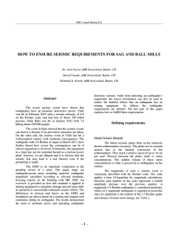 HOW TO ENSURE SEISMIC REQUIREMENTS FOR SAG AND BALL MILLS