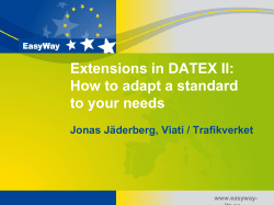 Extensions in DATEX II: How to adapt a standard to your needs