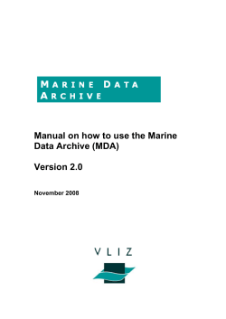 Manual on how to use the Marine Data Archive (MDA) Version 2.0