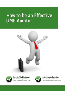How to be an Effective GMP Auditor Validation The Validation Specialists