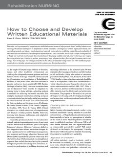 How to Choose and Develop Written Educational Materials Rehabilitation NURSING