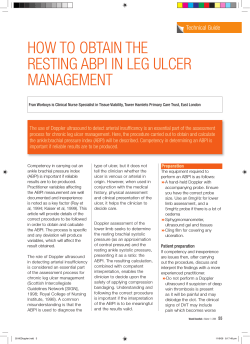 HOW TO OBTAIN THE RESTING ABPI IN LEG ULCER MANAGEMENT