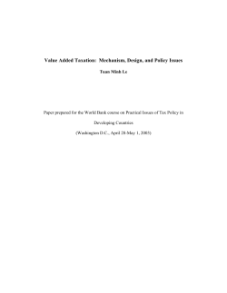 Value Added Taxation:  Mechanism, Design, and Policy Issues