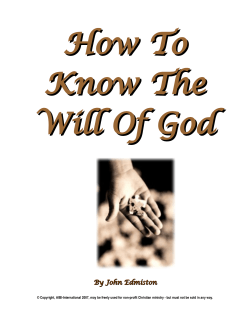 How To Know The Will Of God By John Edmiston
