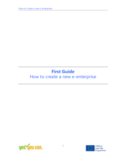 First Guide How to create a new e-enterprise