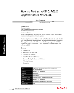 How to Port an ANSI C/POSIX Application to NKS/LibC How-To Article