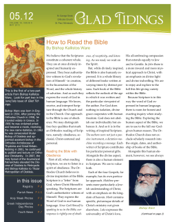 05.12 How to Read the Bible By Bishop Kallistos Ware