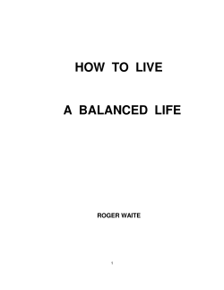 HOW  TO  LIVE  A  BALANCED  LIFE ROGER WAITE