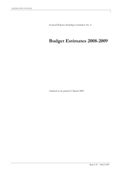 Budget Estimates 2008-2009  General Purpose Standing Committee No. 4