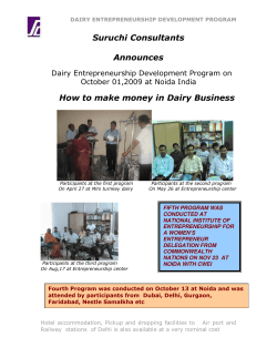 Suruchi Consultants Announces How to make money in Dairy Business
