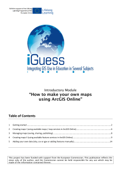 “How to make your own maps using ArcGIS Online” Table of Contents
