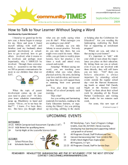 How to Talk to Your Learner Without Saying a Word  September/October  2009 