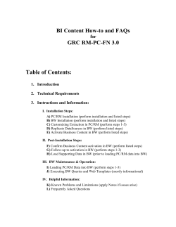 BI Content How-to and FAQs GRC RM-PC-FN 3.0 Table of Contents: