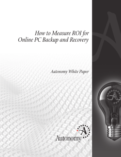 How to Measure ROI for Online PC Backup and Recovery