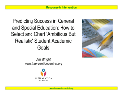 Predicting Success in General and Special Education: How to o to