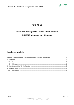 How-To-Do -Konfiguration eines CC03 mit dem Hardware