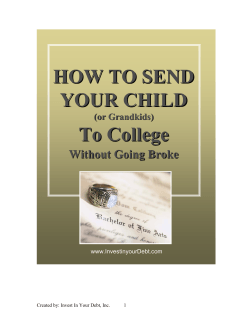 HOW TO SEND YOUR CHILD To College Without Going Broke