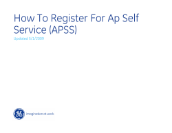 How To Register For Ap Self Service (APSS) Updated 5/1/2009