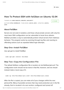How To Protect SSH with fail2ban on Ubuntu 12.04 About Fail2Ban