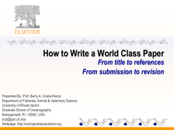 How to Write a World Class Paper From title to references