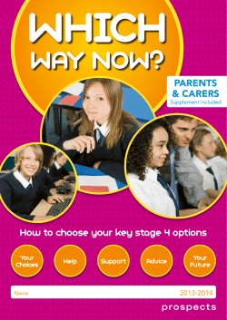 Which Way NoW? how to choose your key stage 4 options Parents