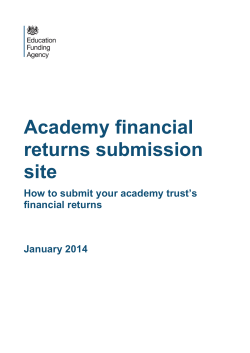 Academy financial returns submission site How to submit your academy trust’s