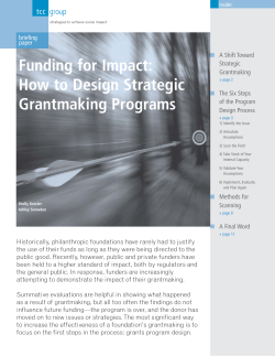 Funding for Impact: How to Design Strategic Grantmaking Programs group