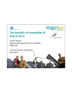 The benefits of renewables &amp; how to do it Gareth Walton