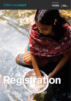 Registration How to register and live livesimplyaward.org.uk