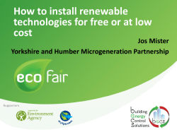 How to install renewable technologies for free or at low cost Jos Mister