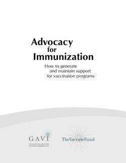 Advocacy Immunization for How to generate