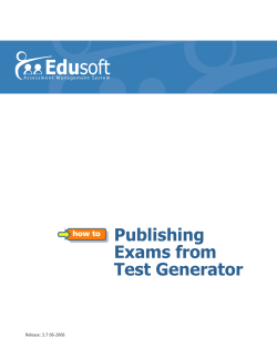 Publishing Exams from Test Generator