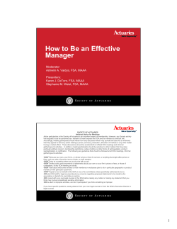 How to Be an Effective M Manager