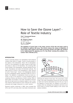 T How to Save the Ozone Layer? - Role of Textile Industry