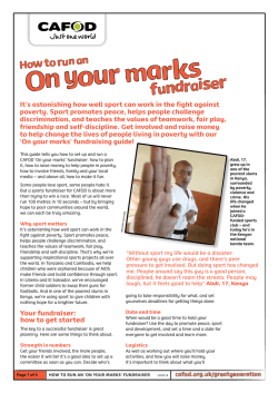 It&rsquo;s astonishing how well sport can work in the fight... poverty. Sport promotes peace, helps people challenge