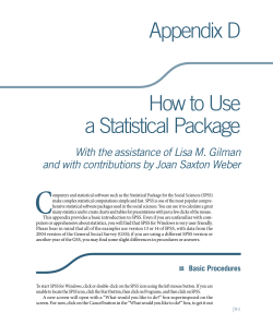 C Appendix D How to Use a Statistical Package